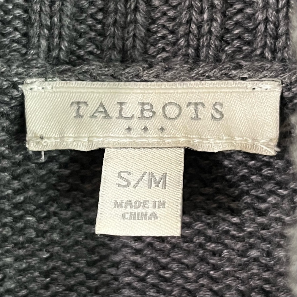 Talbots Charcoal Knit Poncho Fall Cardigan Size Small/Medium - Picture 4 of 8